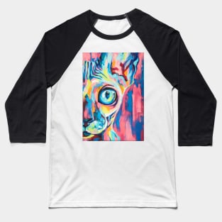 Conceptual abstract painting of the muzzle of a Sphynx cat. Baseball T-Shirt